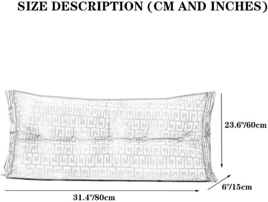 ZZYK Headboard Pillow Fleece Reading Cushion Large Bolster Support Orange 80cm