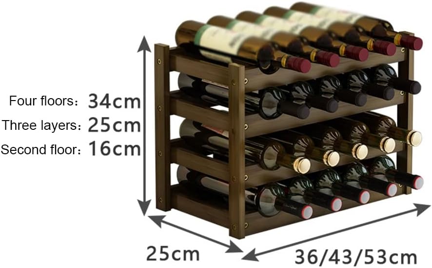Modern Wooden Wine Rack Vertical Stackable Storage Stand