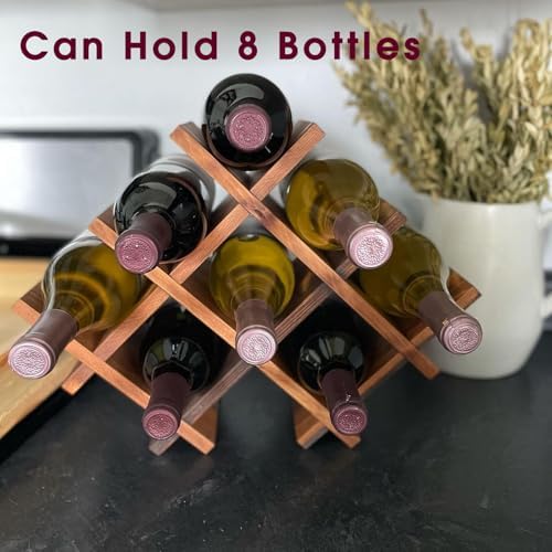 Countertop Wine Rack for 8 Bottles Auburn Mahogany
