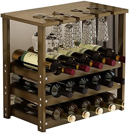 Yangjie 3 Layer Wine Rack 15 Bottle Capacity Wood Storage Stand