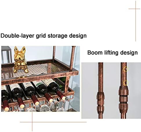 Industrial Hanging Wine Rack with 2-Layer Metal Design