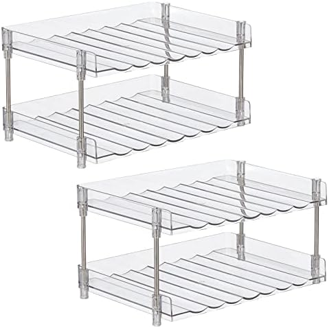 mDesign Free-Stand Stackable 2-Tier Beverage Rack