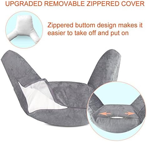 Reading Pillow with Velvet Cover and Memory Foam Support
