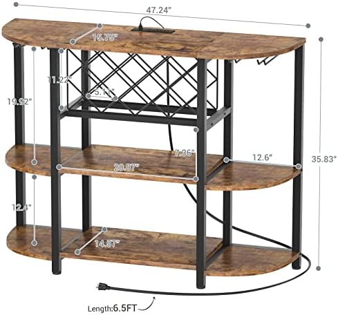 Unikito Freestanding Wine Rack Table with USB and LED Light