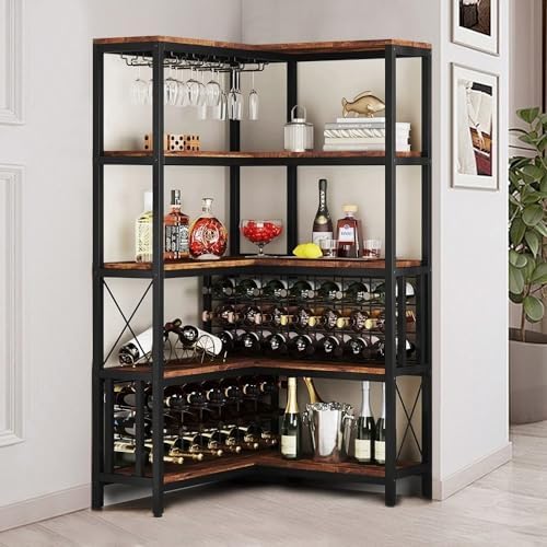Industrial Freestanding Wine Cabinet with Storage