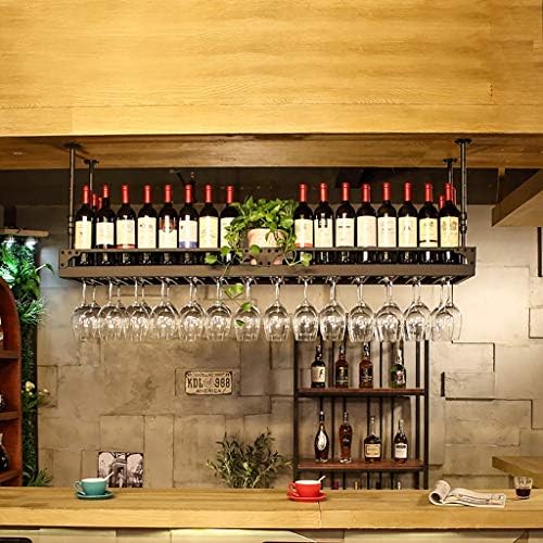 ZJDYDY Glass Wine Glass Frame Ceiling Metal Wine Rack 100cm