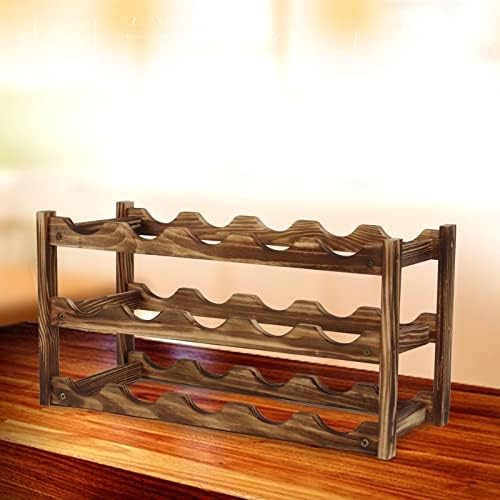 HERCHR 3 Layer Freestanding Wine Rack with 15 Slots