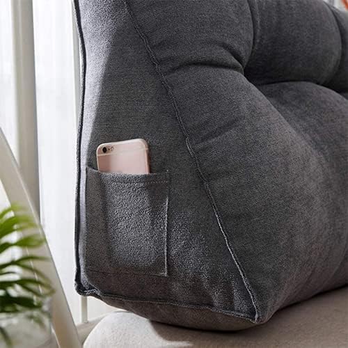 ZZYK Headboard Pillow Fleece Triangular Support Cushion with Removable Cover Blue 31580cm