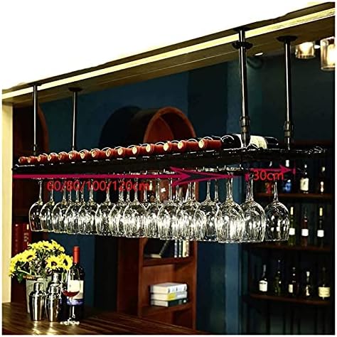 Suuim Hanging Wine Rack with Glass Holder and Shelf