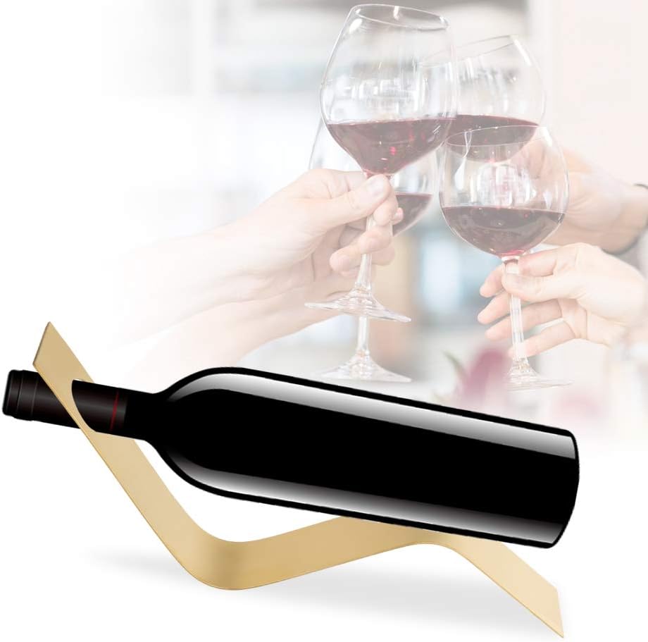 JOROBURO S-Shaped Wine Rack Gold 1