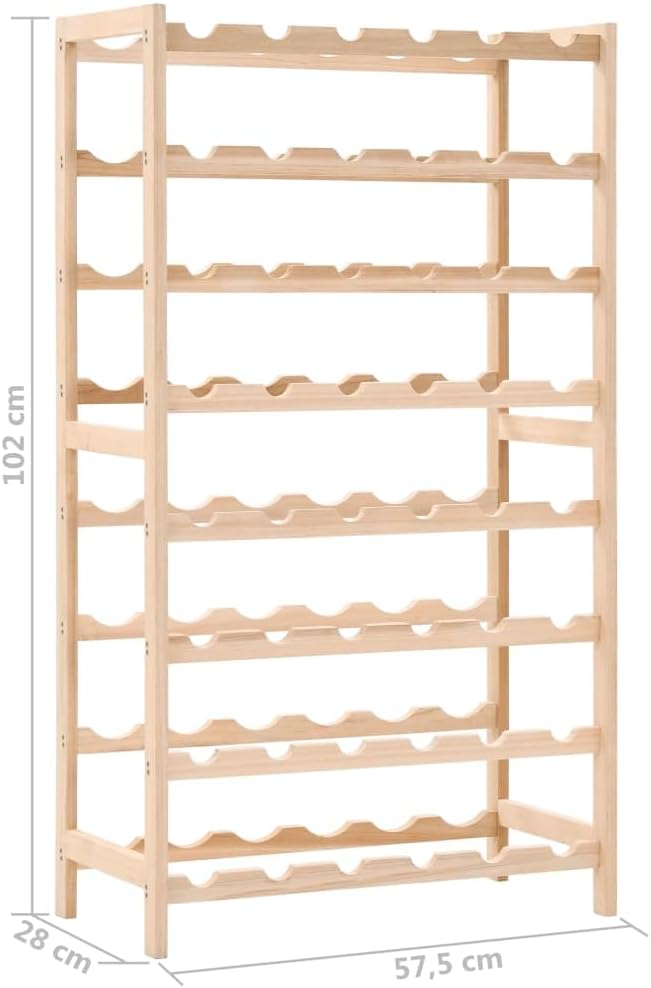 vidaXL Cedar Wood Wine Rack - 48 Bottles Freestanding Scandinavian Style