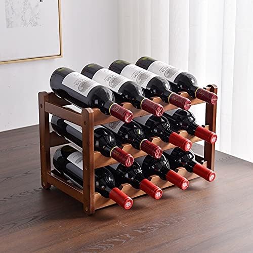 Aeumruch Freestanding 3 Tier Wine Rack for 12 Bottles