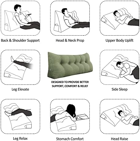 YXCSELL Wedge Pillow for Bed Reading and Sleep Support