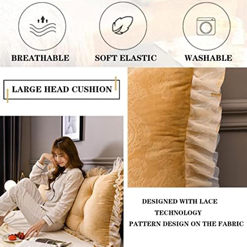 ZZYK Large Velvet Reading Pillow with Removable Cover