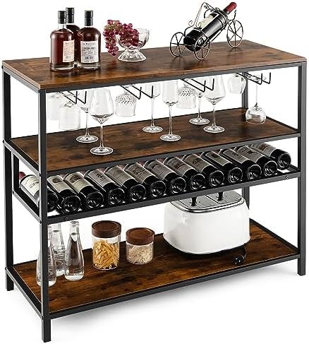 Giantex 4-Tier Freestanding Wine Rack Cabinet
