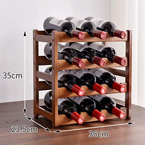 SGSG Bamboo Stackable Wine Rack with Neck Groove