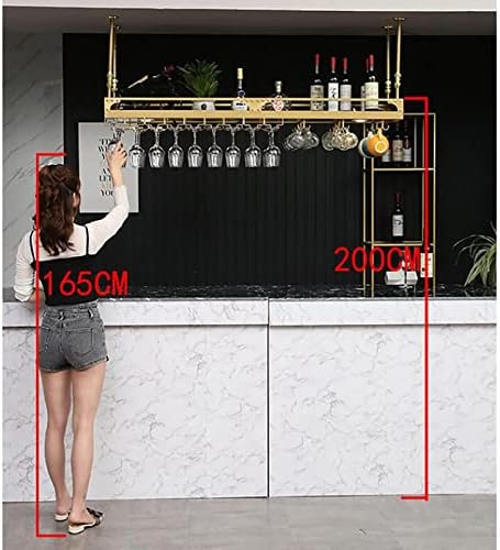 Adjustable Wine Rack for Bar and Kitchen Ceiling Mounted Stemware Holder
