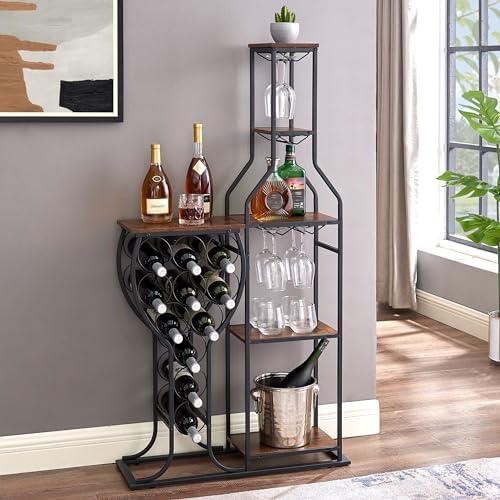 BESTTOONE 5 Tier Freestanding Wine Rack