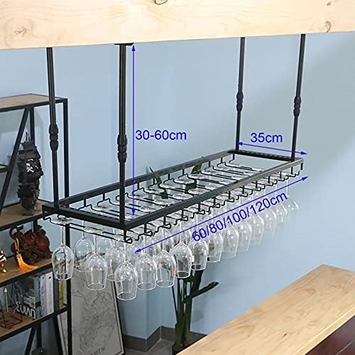 Adjustable Wall-Mounted Wine Glass Rack Black