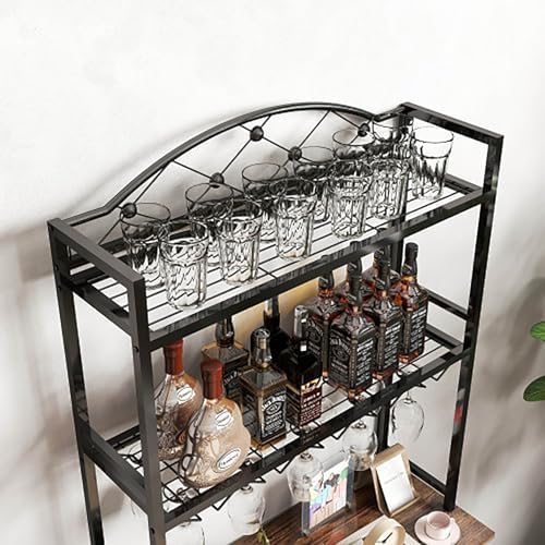 Oerdan Industrial 3-Tier Wine Rack with Storage