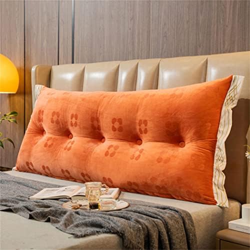 ZZYK Headboard Pillow Fleece Reading Cushion Large Bolster Support Orange 80cm