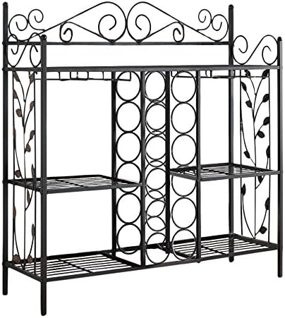KB Designs 12 Bottle Floor Wine Rack Organizer Black