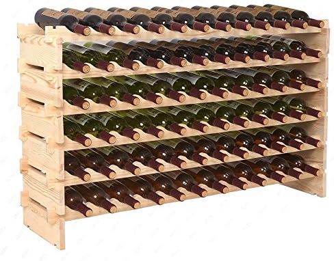 ZENY 72-Bottle Stackable Wood Wine Rack