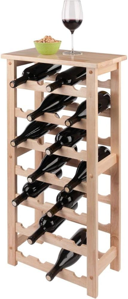 Oakestry Napa Wine Rack - Freestanding Wooden Bottle Holder