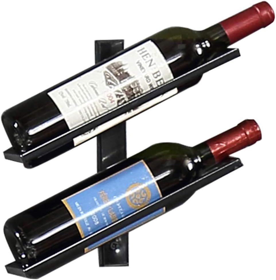Wall-Mounted Wrought Iron Wine Rack - Stacked Design