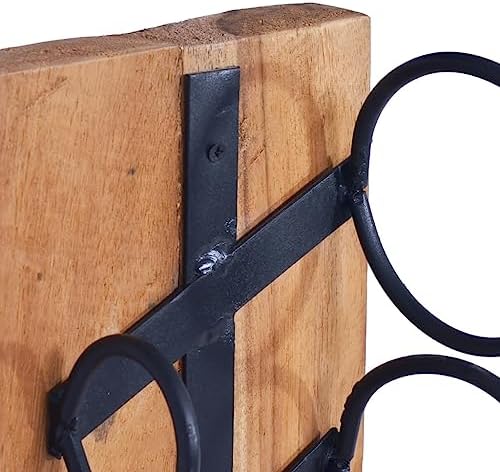 vidaXL Solid Teak Wood Wine Rack - Retro Style 6 Bottle Capacity