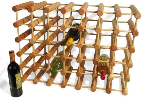 JK Adams 40 Bottle Ash Wood Wine Rack with Natural Pins 1