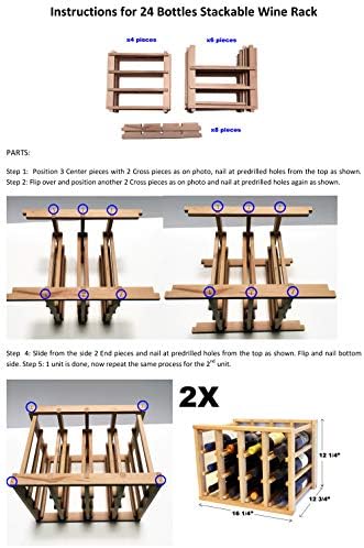 24 Bottle Modular Stackable Wine Rack