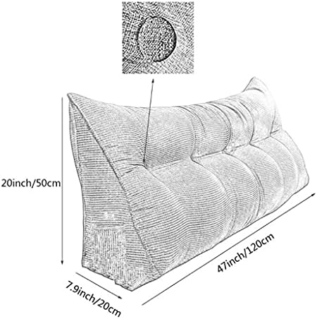 ZZYK Large Triangular Bed Support Pillow with Fleece Cover and Removable Filler