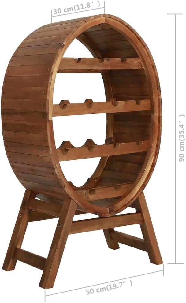 vidaXL Solid Acacia Wood Wine Rack - 4 Level 13 Bottles