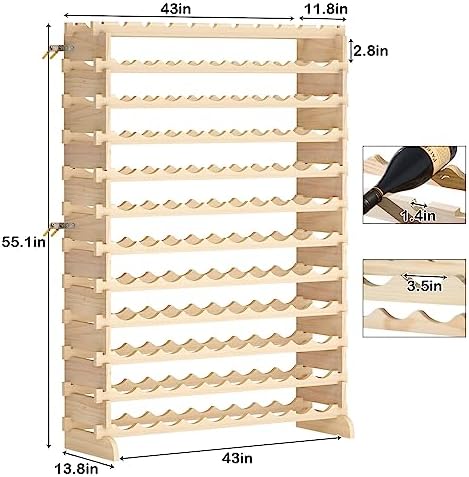 DlandHome 12 Tier Wine Rack 120 Bottle Holder