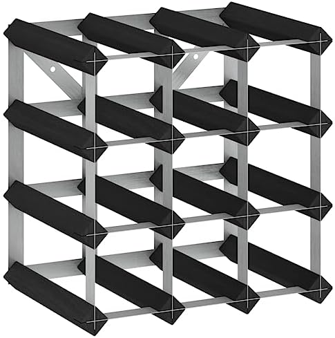 vidaXL Elegant 12-Bottle Wine Rack - Rustic Design