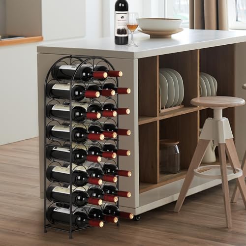 HEOMU 23-Bottle Freestanding Wine Rack Black