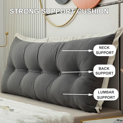 ZZYK Rectangular Reading Pillow with Gray Cover