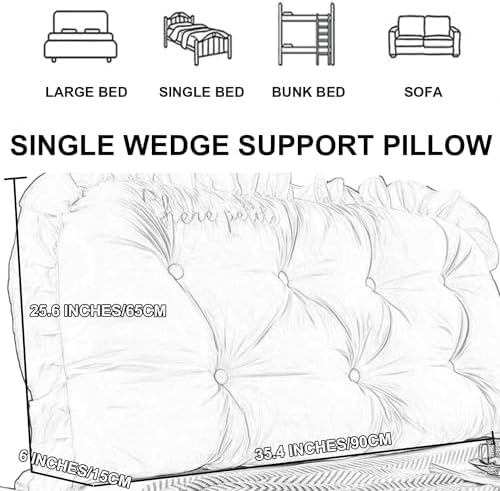 ZZYK Soft Wedge Reading Pillow Large Bolster