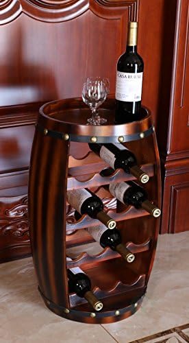 Vintiquewise Wooden Barrel Shaped 14 Bottle Wine Rack
