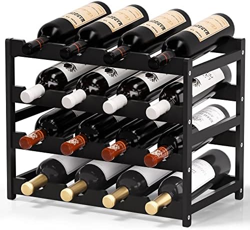 Ruichang 4-Tier Bamboo Wine Rack - 16 Bottle Capacity 1