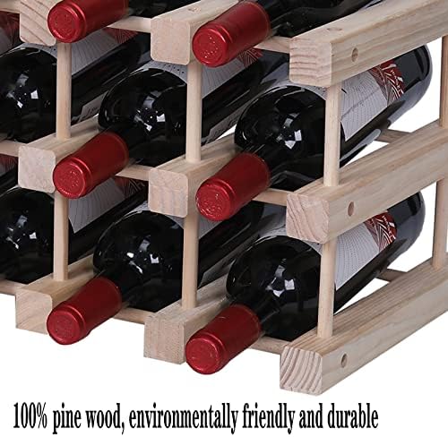 FDHUIJIA 15 Bottle Freestanding Wine Rack Wooden