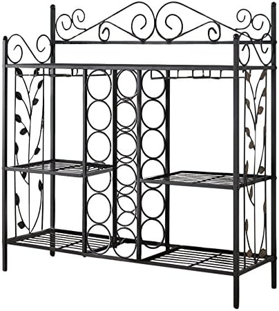 KB Designs 12 Bottle Floor Wine Rack Organizer Black