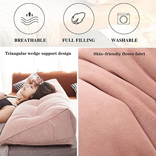 ZZYK Soft Reading Pillow with Headboard Support - Pink 314in
