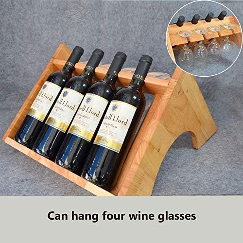 REMIGHTELY Bright Wooden 4-Bottle Freestanding Wine Rack