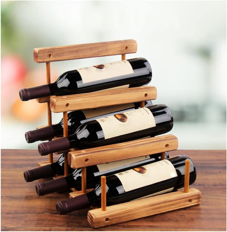 LYRWISHLTD Tabletop Wine Rack with Wooden Design