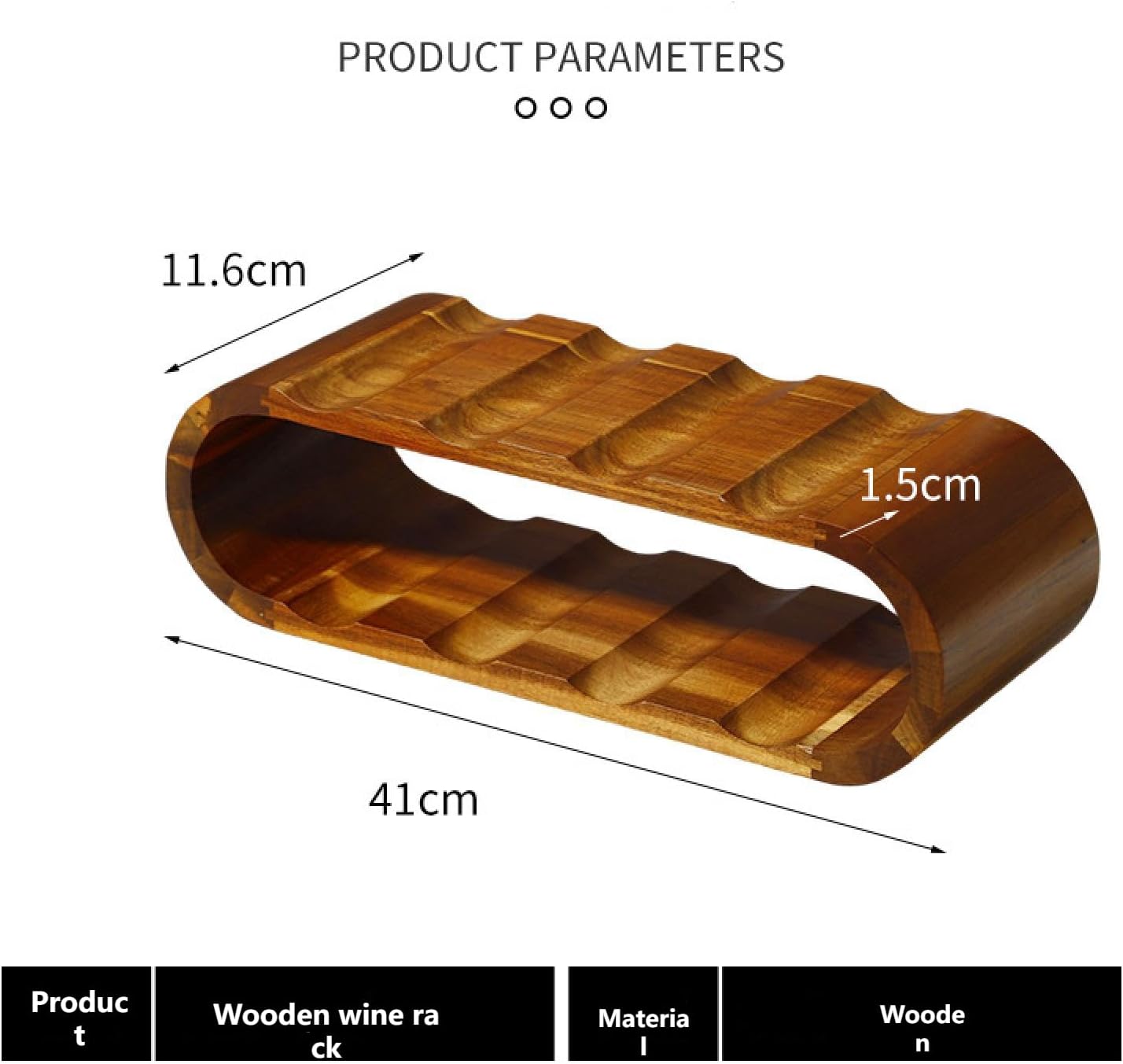 OWKAY Oval Wooden Wine Bottle Rack Storage