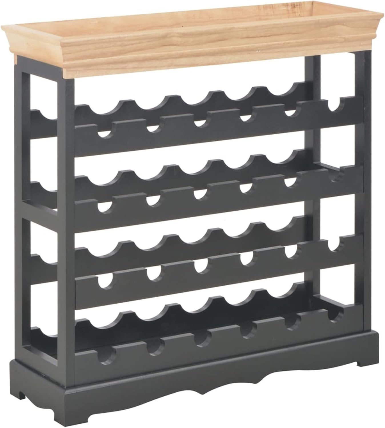 Jiaocha Freestanding Wine Cabinet with 4 Shelves and Top Tray