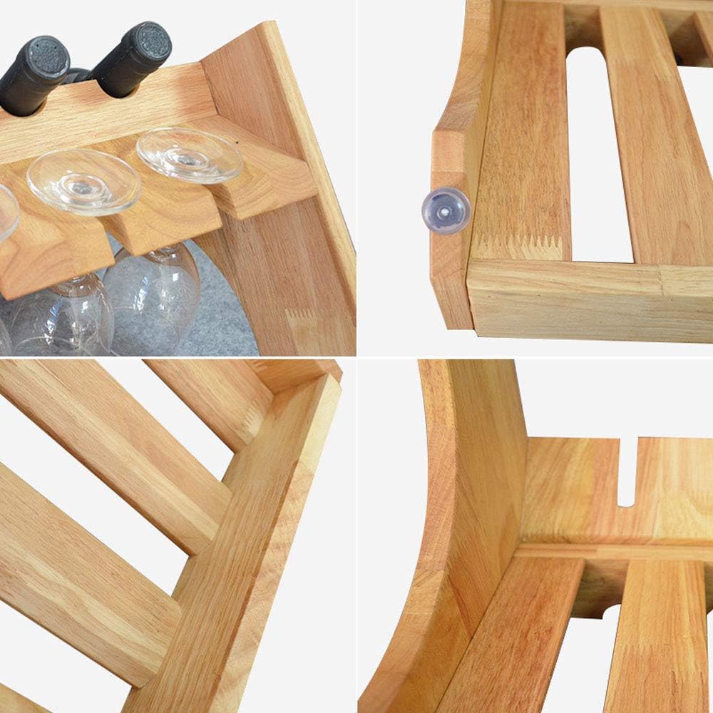 REMIGHTELY Bright Wooden 4-Bottle Freestanding Wine Rack