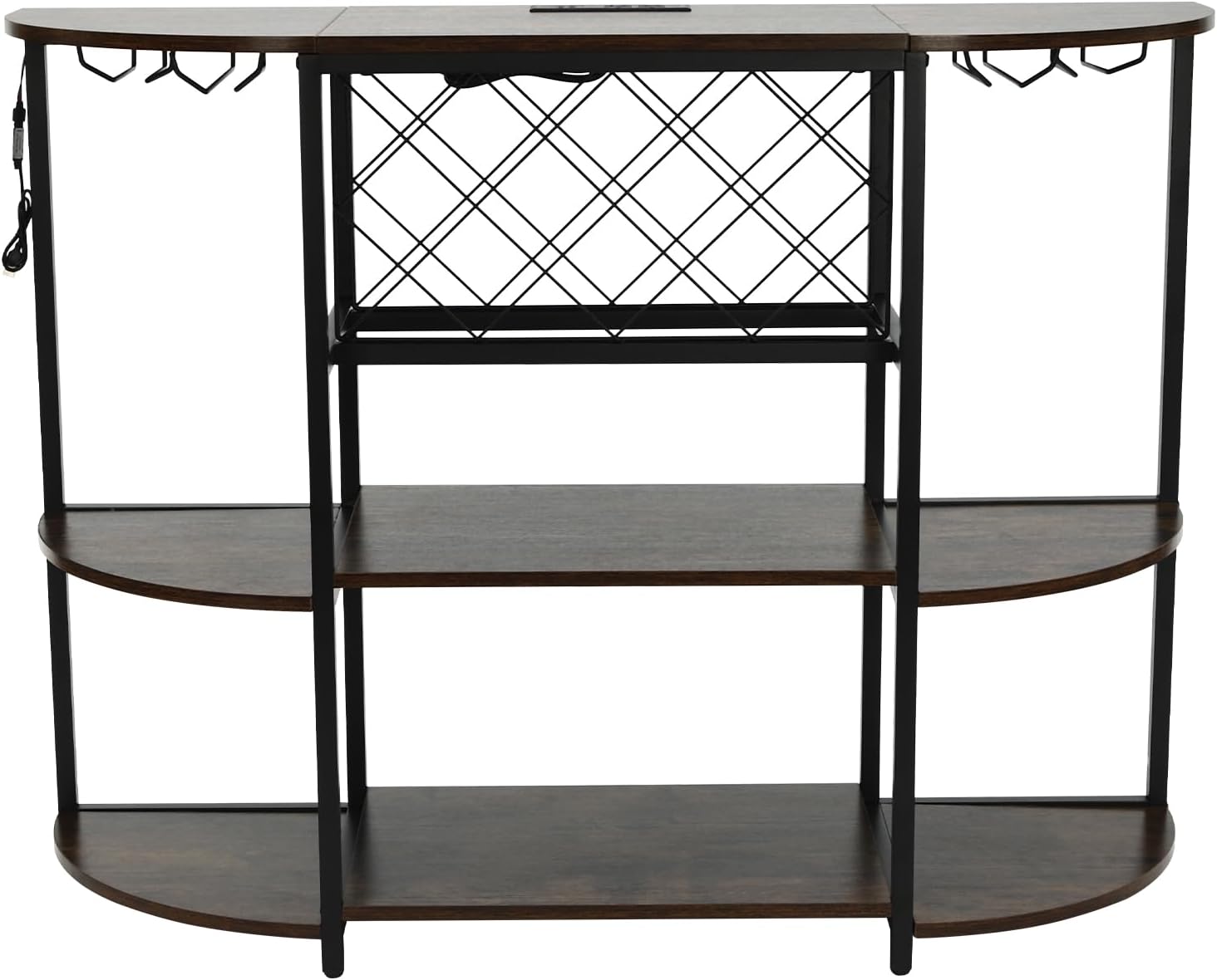 Industrial Wine Rack Table with RGB LED Light